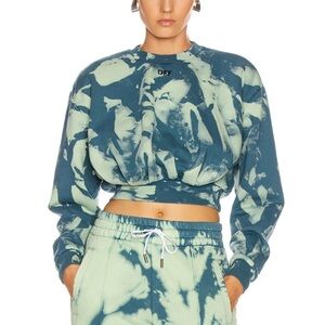 Off-White Cropped Tie Die Sweatshirt
